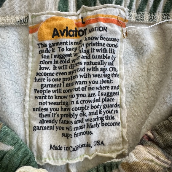 women’s VELVET TIGER AVIATOR NATION JOGGER SWEATPANTS, Size L - Picture 6 of 8